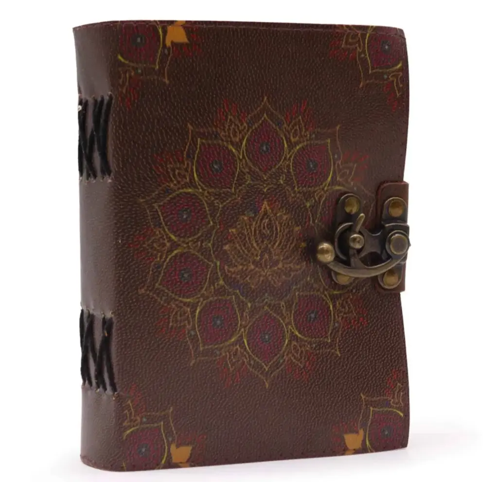 Libreta de cuero flor de loto