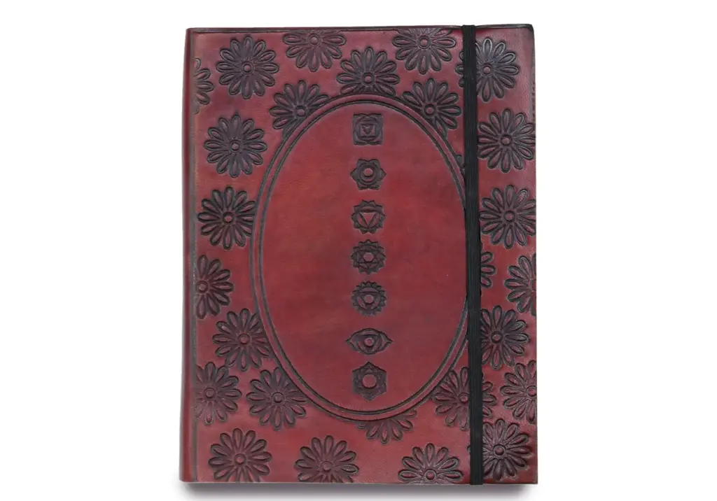 [LIBRETA_00005] Libreta de cuero diseño chakras