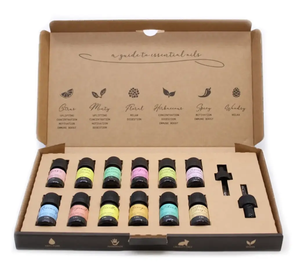 Aceites esenciales para aromaterapia en set