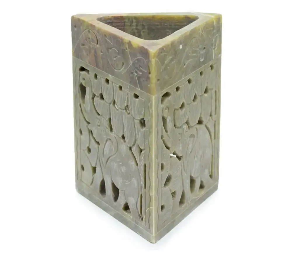 Quemador de aceite de esteatita triangular