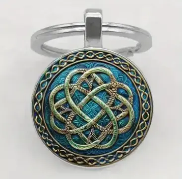 [LLAVERO_00006] Llavero nudo celta azul