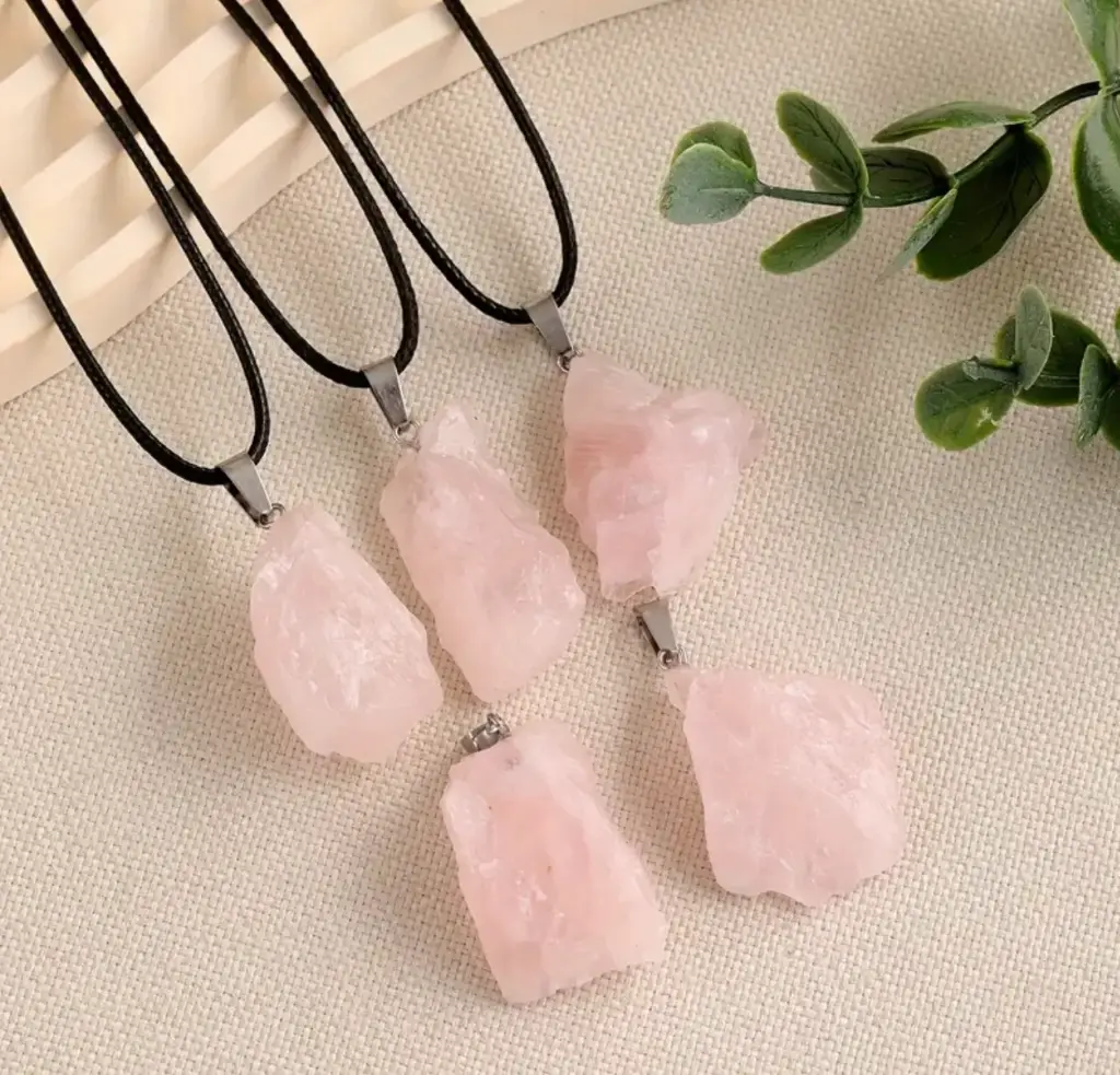 [minerales_00032] Colgante Cuarzo rosa natural   