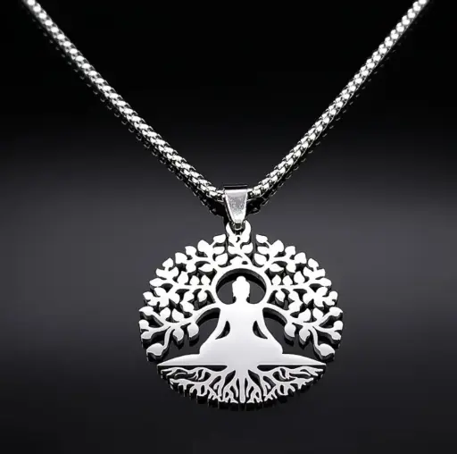 [COLGANTE_00017] Colgante árbol de la vida y Buda